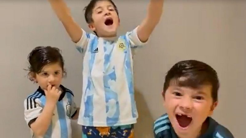 Video of Messi’s children in the ecstatic celebration of the title