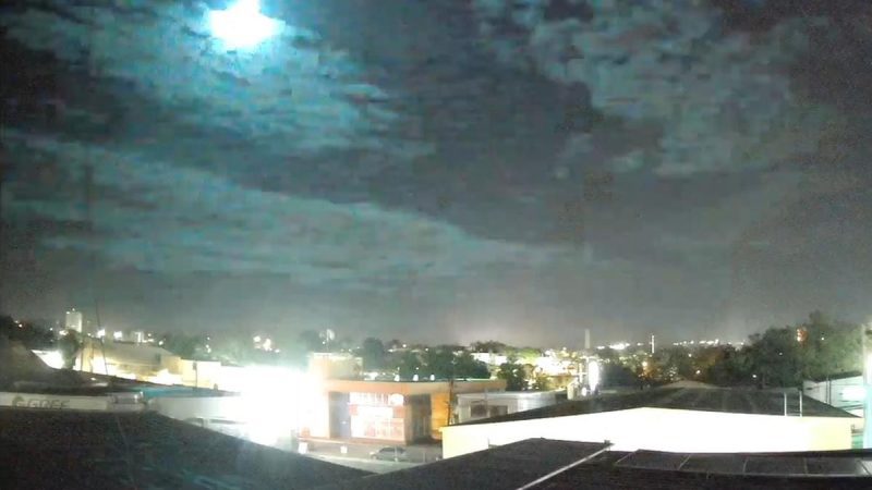 A bright meteor crosses the sky over Puerto Rico